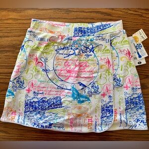 Lulu-B Colorful Script Mini Skort.